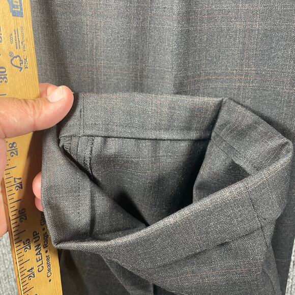 Canali Wool Dress Pants Men's 57R (35X27) Gray Window Pane Italian Made READ - Picture 5 of 13